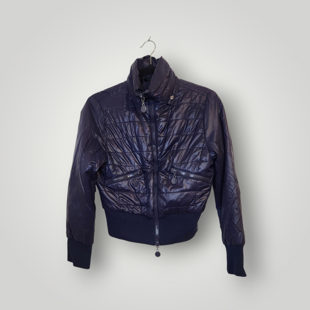 B. kul blue nylon puffer jacket quilted Size Xs y2k 90s vtg